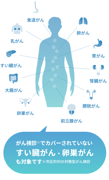10がん種検査可能全身図